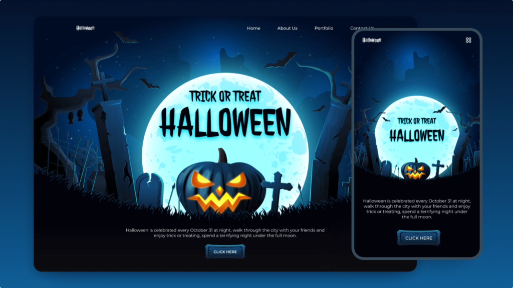 Адаптивная верстка сайта Halloween Website